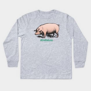 Pig Delicious (alt) Kids Long Sleeve T-Shirt